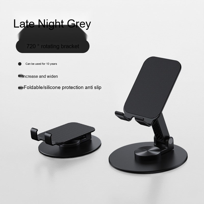 All-Metal Desktop Phone Stand, Multi-functional 360° Rotatable Foldable Lazy Phone/Tablet Universal Support Stand