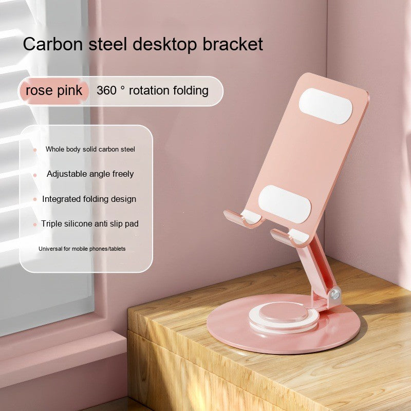 All-Metal Desktop Phone Stand, Multi-functional 360° Rotatable Foldable Lazy Phone/Tablet Universal Support Stand