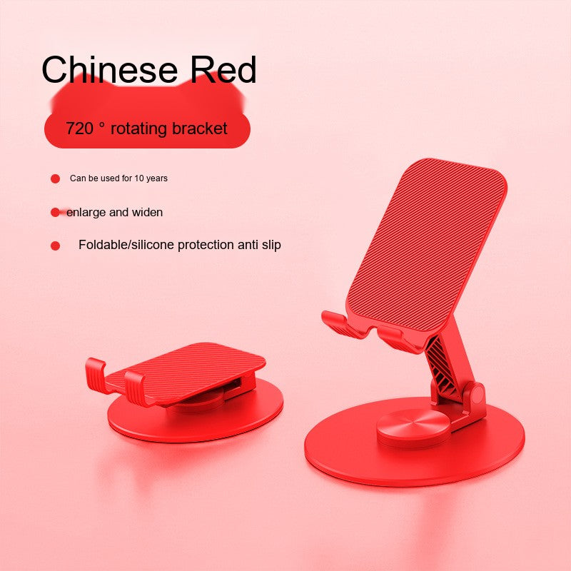 All-Metal Desktop Phone Stand, Multi-functional 360° Rotatable Foldable Lazy Phone/Tablet Universal Support Stand