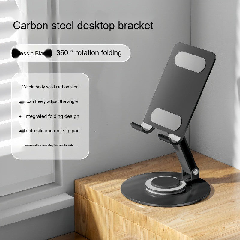 All-Metal Desktop Phone Stand, Multi-functional 360° Rotatable Foldable Lazy Phone/Tablet Universal Support Stand