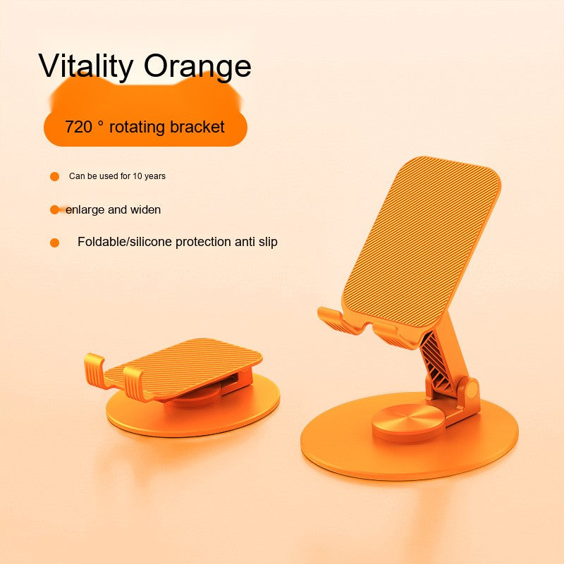 All-Metal Desktop Phone Stand, Multi-functional 360° Rotatable Foldable Lazy Phone/Tablet Universal Support Stand