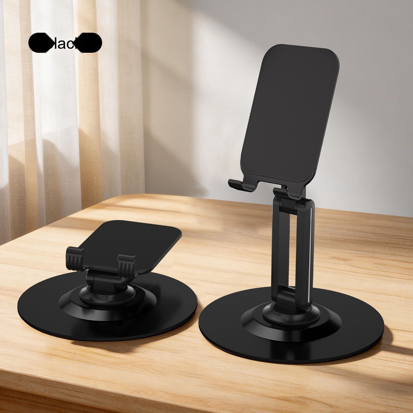 All-Metal Desktop Phone Stand, Multi-functional 360° Rotatable Foldable Lazy Phone/Tablet Universal Support Stand
