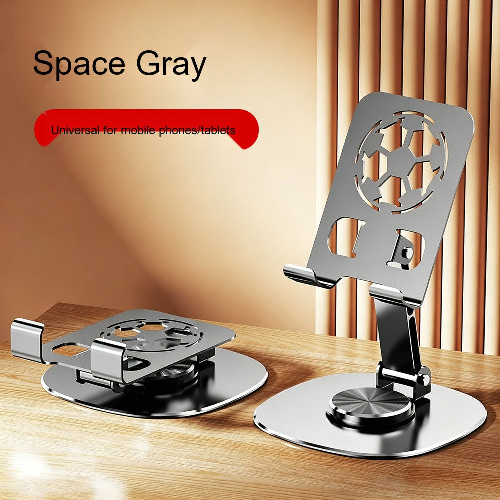 All-Metal Desktop Phone Stand, Multi-functional 360° Rotatable Foldable Lazy Phone/Tablet Universal Support Stand