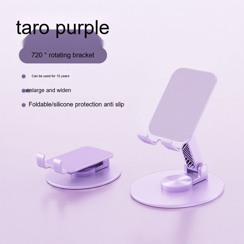All-Metal Desktop Phone Stand, Multi-functional 360° Rotatable Foldable Lazy Phone/Tablet Universal Support Stand