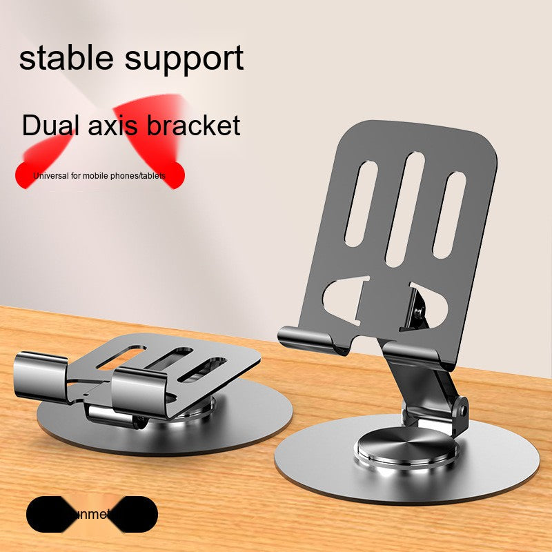 All-Metal Desktop Phone Stand, Multi-functional 360° Rotatable Foldable Lazy Phone/Tablet Universal Support Stand