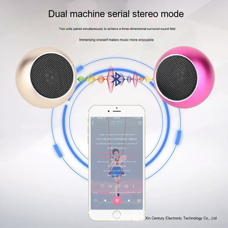 可插卡蓝牙音箱便携式小钢炮金属重低音炮户外迷你蓝牙小音箱