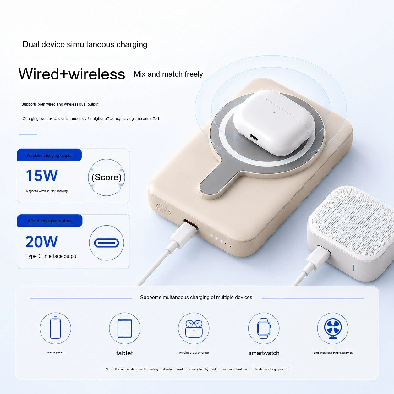OEM跨境Magsafe迷你磁吸无线充电宝5000毫安小巧便携移动电源